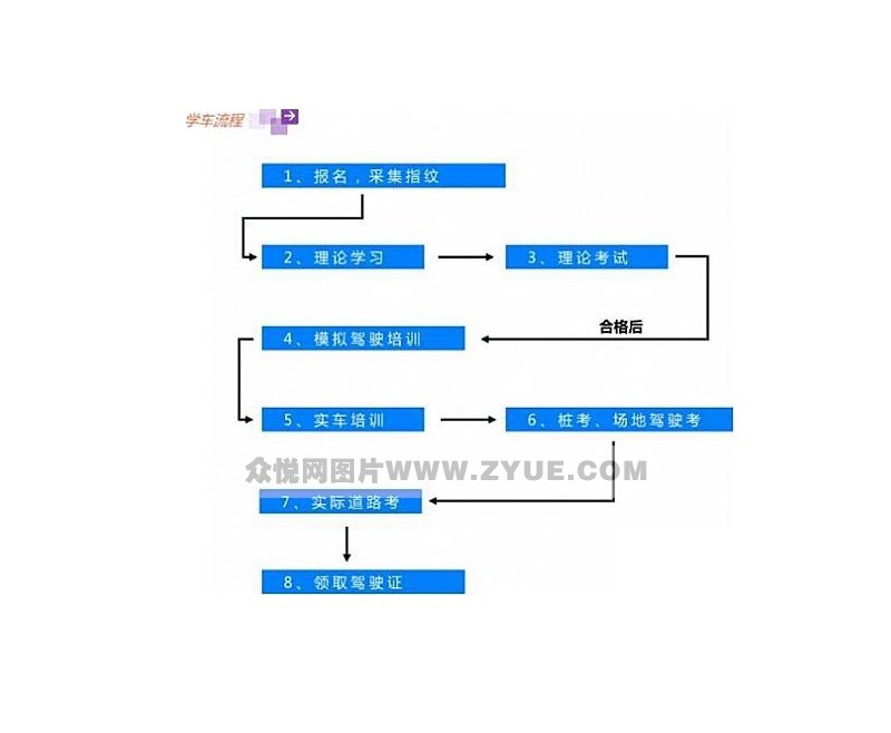 南航驾校学车流程图